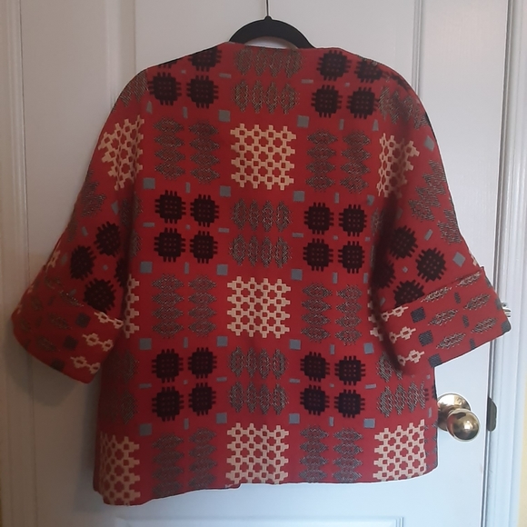Oversized red printed blazer OS - Picture 2 of 3